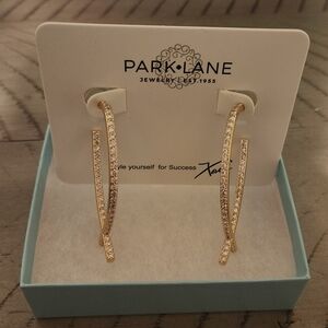 Park Lane Gold Twisted Crystal Hoop Earrings